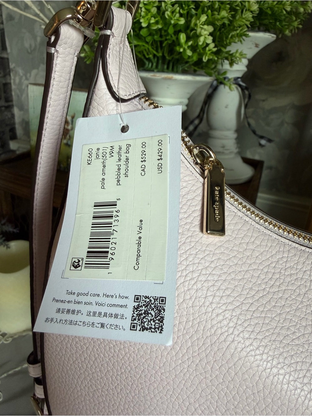 NWT Kate Spade New York pale amethyst pebbled leather shoulder crossbody handbag - Picture 2 of 7
